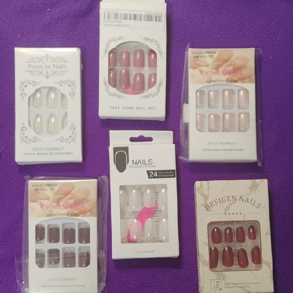 6 Nail Sets - Different Colors And Brands